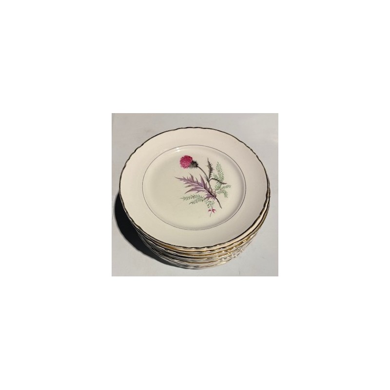 Assiette vintage – Modèle chardon rose