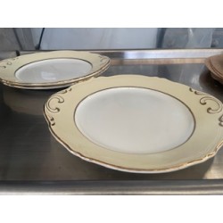 Plat rond - Modèle Aile Beige doré