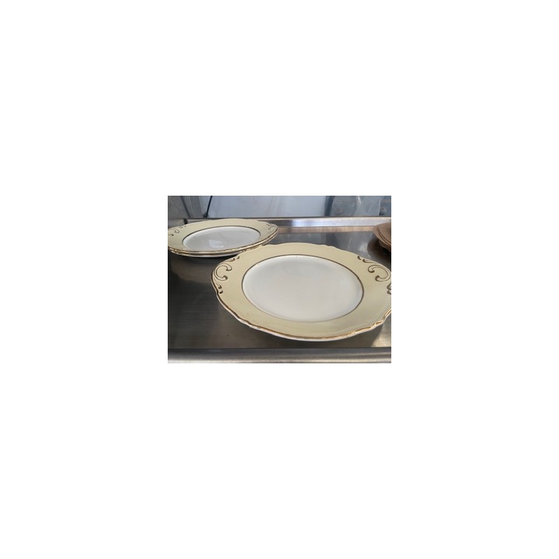 Plat rond - Modèle Aile Beige doré
