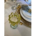 Bougeoire en verre en forme de fleur