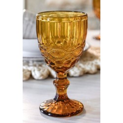 Verre à pied vintage ambre