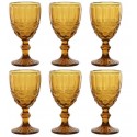 Verre à pied vintage ambre