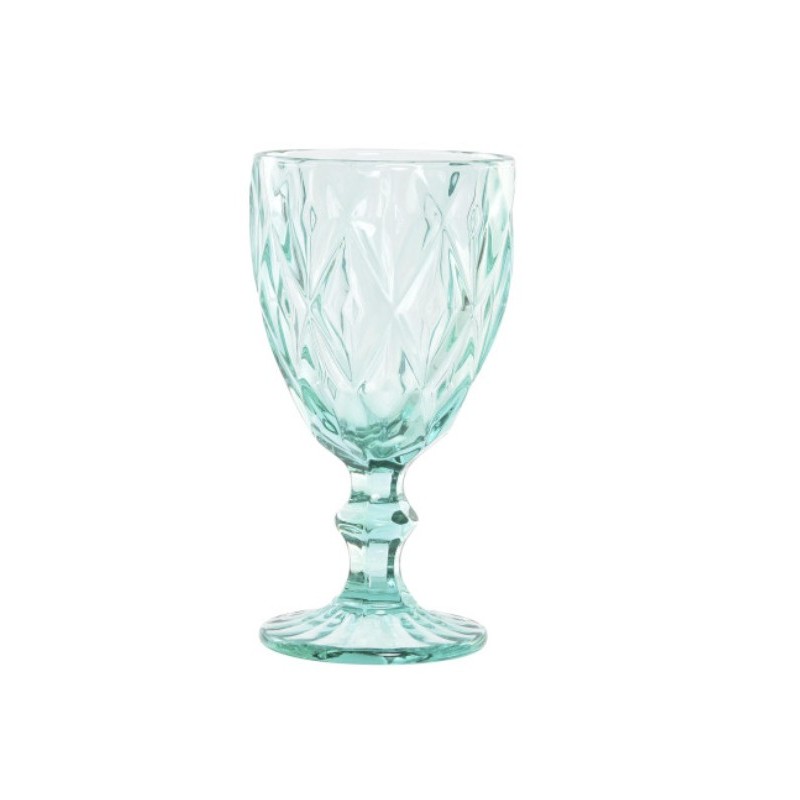 Verre à pied vintage turquoise