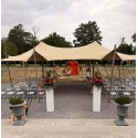 Colonne Carrée Blanche en Bois – Hauteur 120 cm