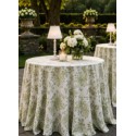 Nappe Ronde Toile de Jouy Verte – 280 cm | Style Bridgerton