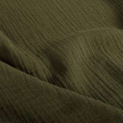 Serviette de table  gaze de coton vert kaki