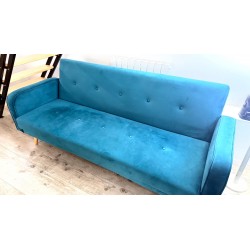 Canapé Bleu canard – Location Espace Lounge et Décoration Événementielle