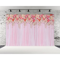 Toile de fond floral rose