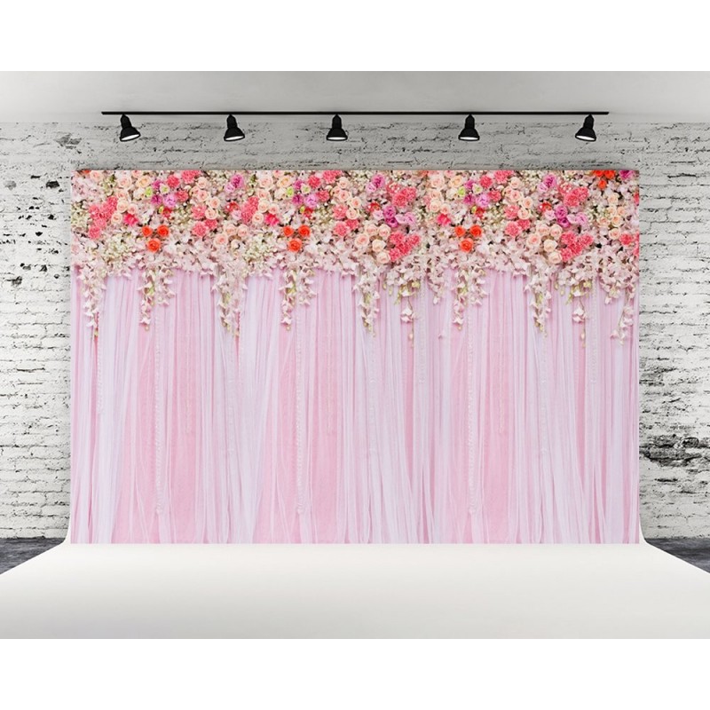 Toile de fond floral rose