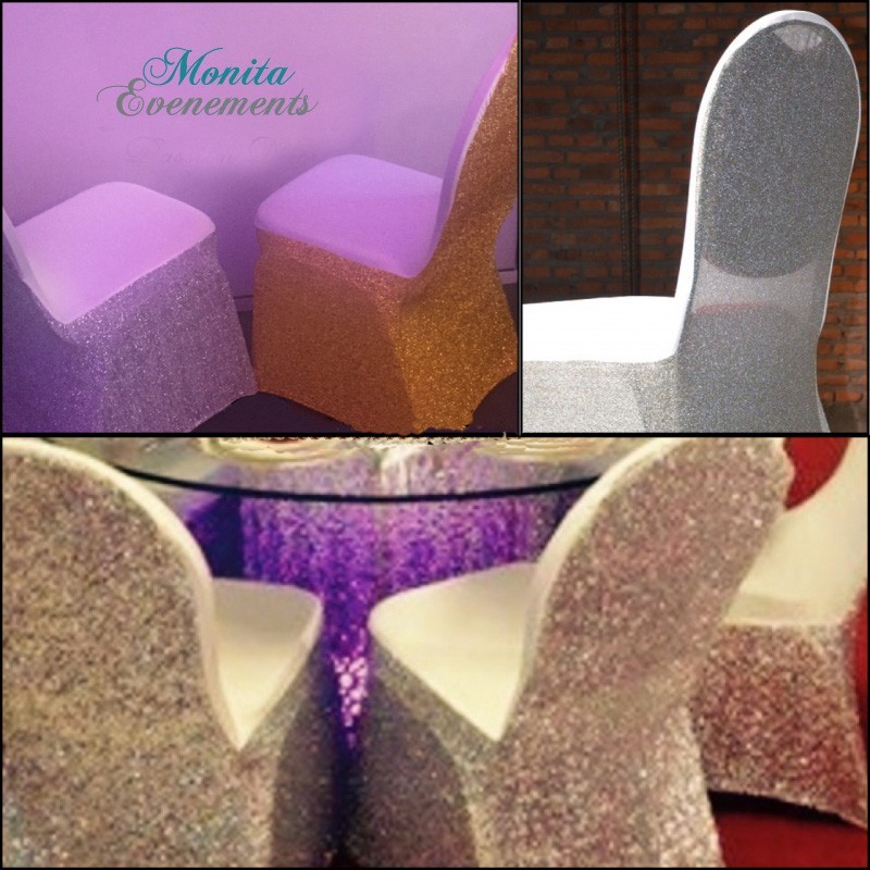 Housse de chaise argenté