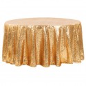 Nappe ronde sequin or