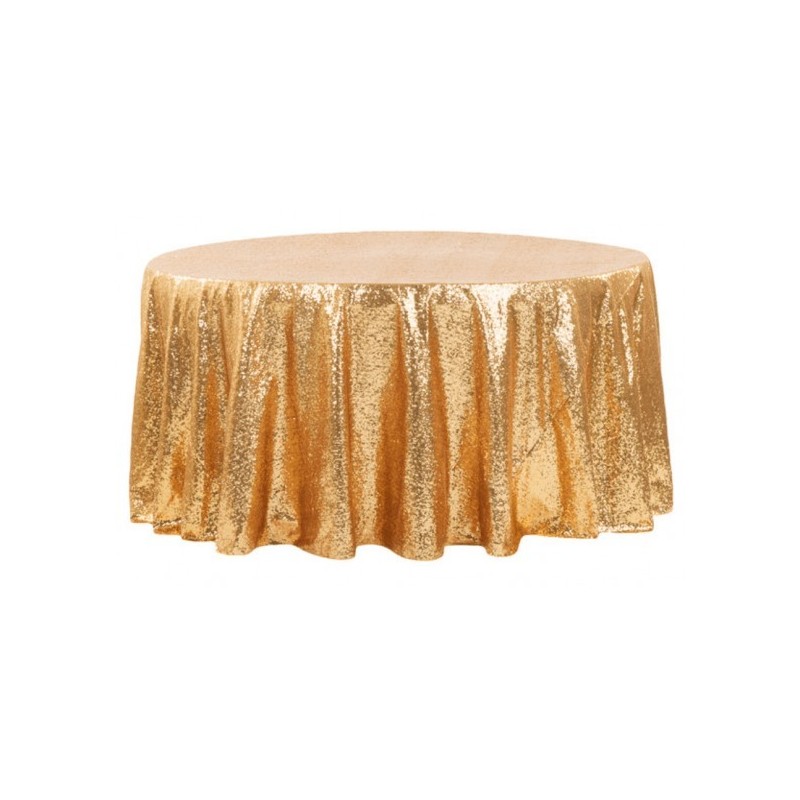 Nappe ronde sequin or