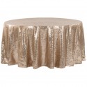 Nappe ronde sequin champagne