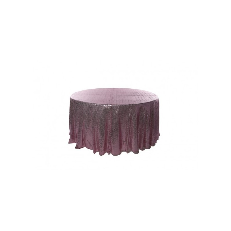 Nappe ronde sequin rose