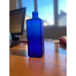 Vase bouteille bleu