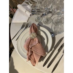 Serviette de table  gaze de coton rose