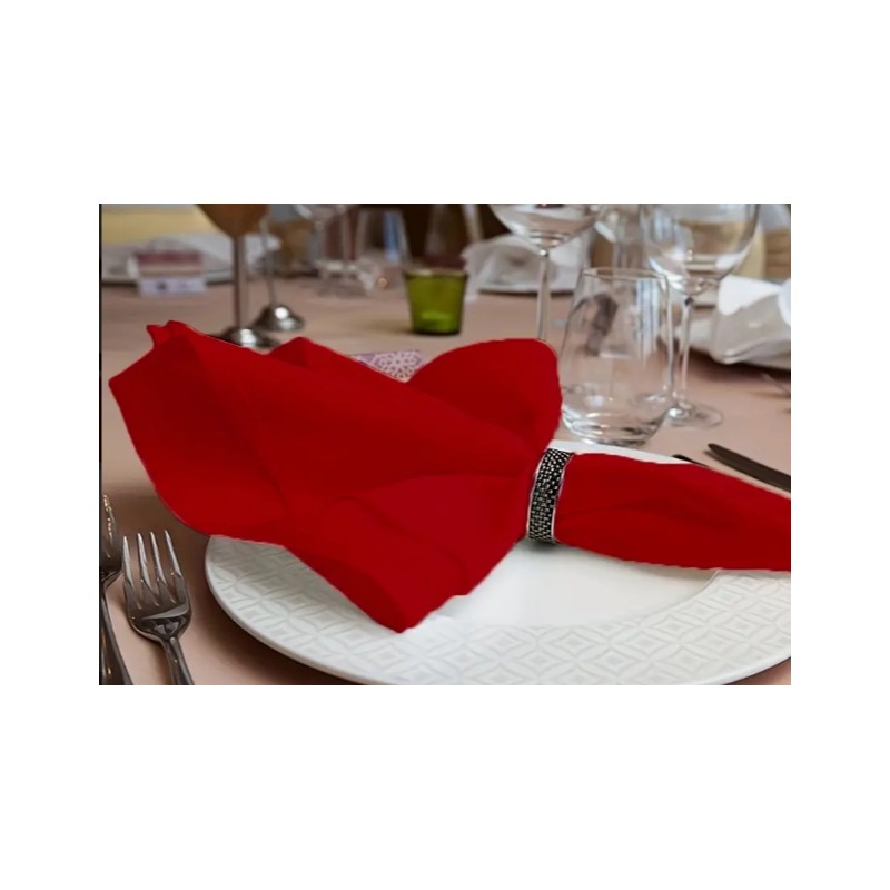 Serviette de table  gaze de coton rouge