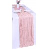 Chemin de table en gaze de coton rose clair