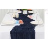 Chemin de table en gaze de coton bleu marine