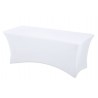 Nappe en lycra blanche pour table rectangulaire