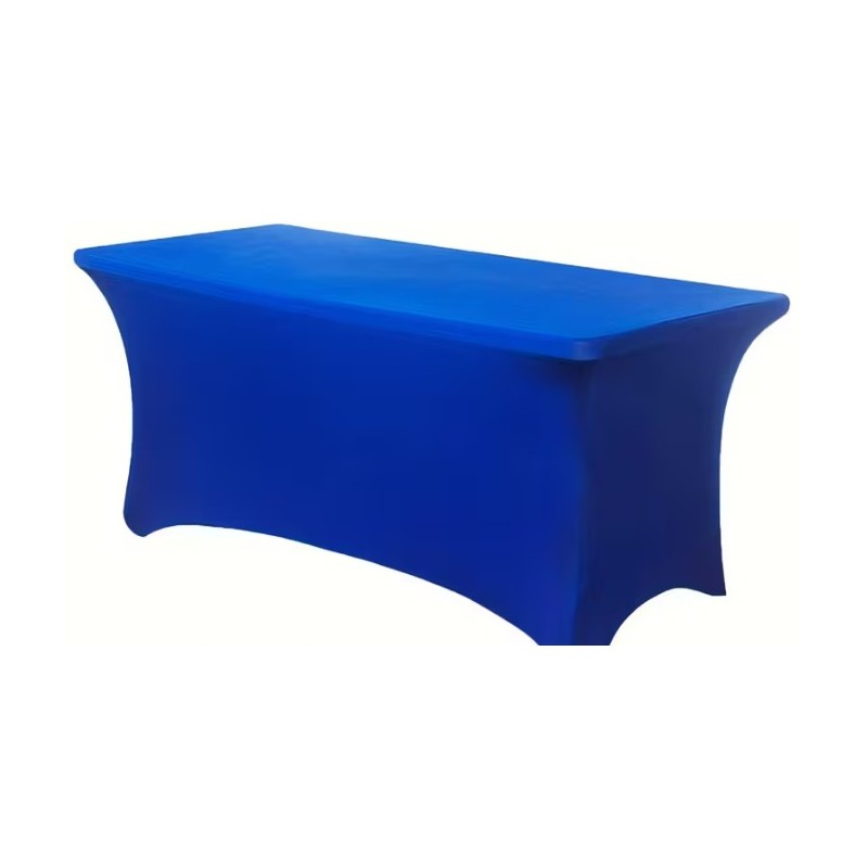 Nappe en lycra bleu roi pour table rectangulaire