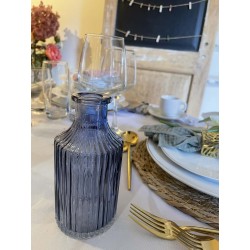 Vase de table carré bleu